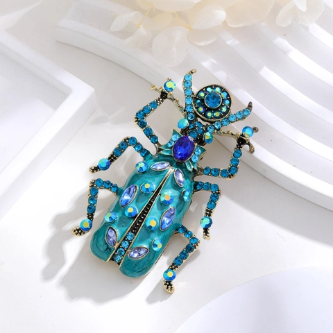Vintage Legierung Käfer Brosche Für Damen Herren Bunte Strass Emaille Insekt Brosche Anstecknadel Für Mäntel Party Schmuck