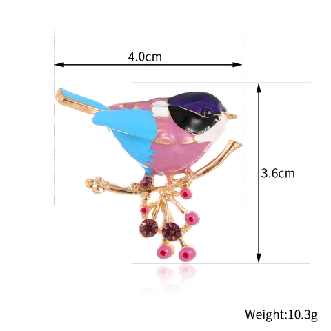 Vintage Zinklegering Vogel Broche Voor Vrouwen Mode Kleurrijke Dier Emaille Druppel Olie Strass Corsage Kleding Accessoire Cadeau