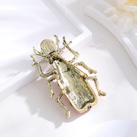 Vintage Heiliger Skarabäus Käfer Brosche Für Damen Zinklegierung Strass Eingelegt Emaille Insekt Tier Pin Corsage Mantel Schmuck
