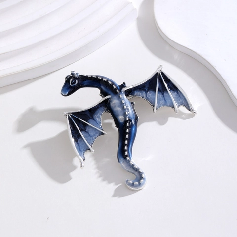 Western Dragon Brooch Zinc Alloy Drip Oil Enamel Mythological Dragon Lapel Pin For Men Women Suit Coat Accessory Fantasy Jewelry