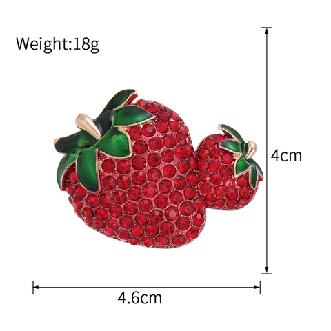 Mode Legierung Strass Erdbeere Brosche Für Damen Bunte Emaille Frucht Pin Elegante Bankett Kleid Accessoire Süßer Schmuck Geschenk
