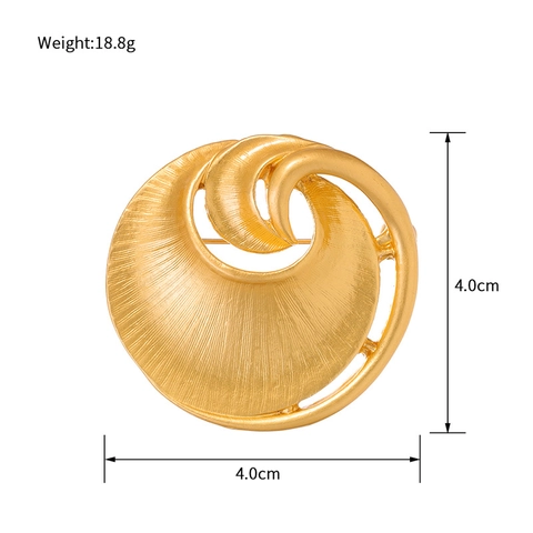 Spilla Francese Vintage in Lega di Zinco Dorata a Forma di Cappello di Paglia a Spirale Per Abiti Cappotti Metallo Spazzolato