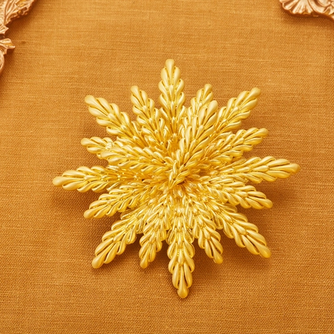 Broche Y Pendientes De Aleación Chapada En Oro Vintage Con Espiga De Trigo Estilo Rayo De Sol Para Mujer Joyería Elegante De Fiesta