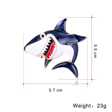 Broche Requin Dessin Animé Créative Épingle Émail Alliage Personnalisée Accessoire Mode Unique Cadeau Vêtements Pour Femmes