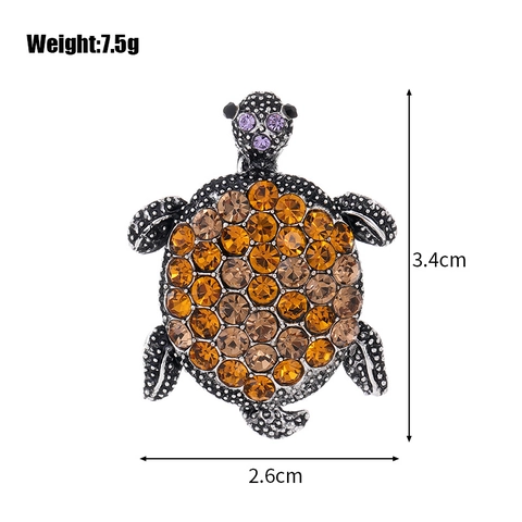 Spilla a Forma di Tartaruga in Lega di Zinco Vintage con Strass per Donna Uomo Moda Animale Tartaruga Accessorio per Cappotto