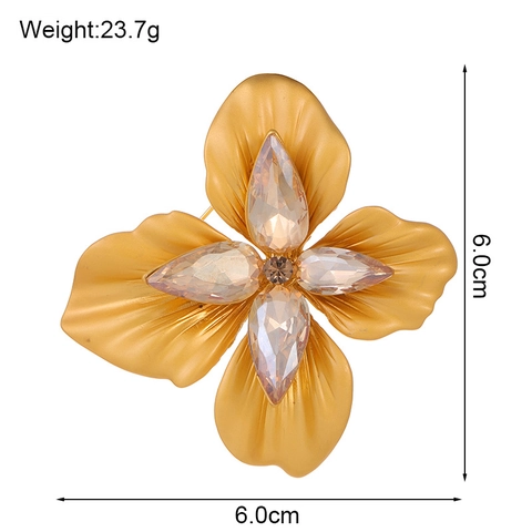 Vintage Blume Brosche Für Damen Zinklegierung Strass Elegant Floral Pin Für Anzüge Kleider Mode Schmuck Accessoire