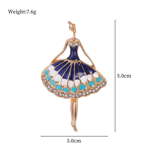 Broche de Bailarina de Ballet de Aleación de Zinc Elegante Con Diamantes de Imitación Esmalte Para Mujer Boda Fiesta Joyería Regalo