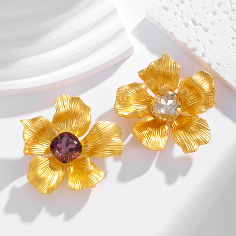Vintage Kamelie Blume Brosche Für Damen Legierung Strass Kristall Blumen Broschen Elegante Mantel Korsage Anstecknadel Schmuck