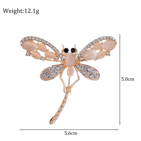 Eleganter Libellen Brosche Für Damen Zinklegierung Strass Tier Reversnadel Süß Nische Mode Schmuck Zubehör Kleid Ornament
