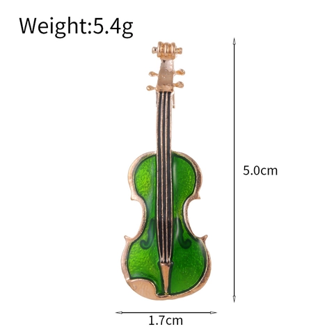 Elegante Spilla a Forma di Violino per Donna in Lega d'Oro e Smalto Accessorio per Abbigliamento Maglione Sciarpa Gioielli