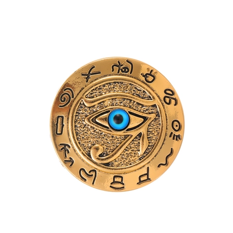 Broche Oeil D'Horus Égyptien Vintage Pour Hommes Femmes Style Punk Alliage De Zinc Badge Rond Oeil Du Mal Bijoux Cadeau