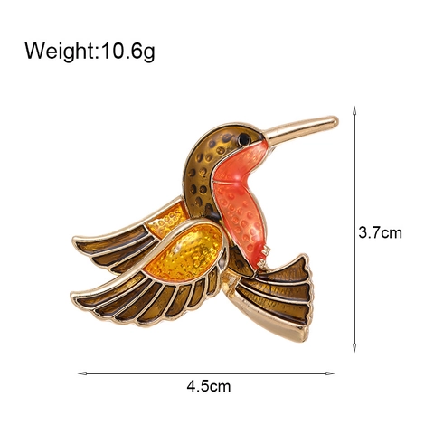 Exquisite Kolibri Brosche Zinklegierung Emaille Strass Vogel Anstecknadel Vintage Tier Corsage Für Damen Herren Mantel