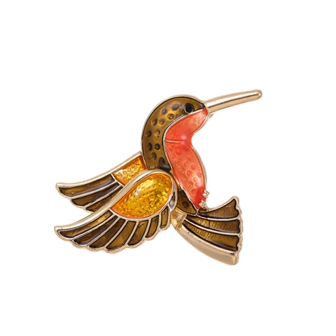 Exquisite Kolibri Brosche Zinklegierung Emaille Strass Vogel Anstecknadel Vintage Tier Corsage Für Damen Herren Mantel