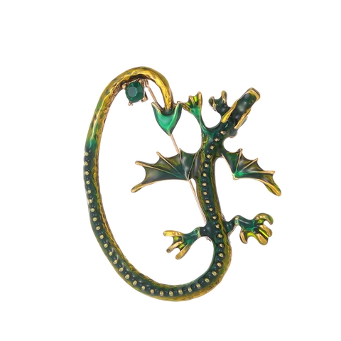 Broche de Dragón de Personalidad Exagerada Aleación de Zinc Esmalte Diamantes de Imitación Alfiler para Traje Abrigo Joyería de Moda Unisex