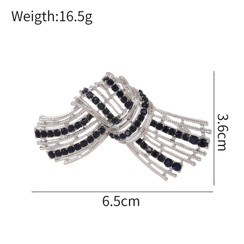 Broche Vintage Nœud Creuse Strass Élégante Alliage de Zinc Nœud Épingle Pour Costumes Manteaux Femme Mode Bijoux Accessoire