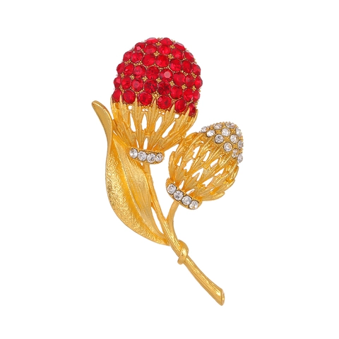 Vintage Elegante Zinklegierung Strass Blumen Brosche Pin Für Damen Mode Botanisch Floraler Anzug Corsage Schmuck Geschenk