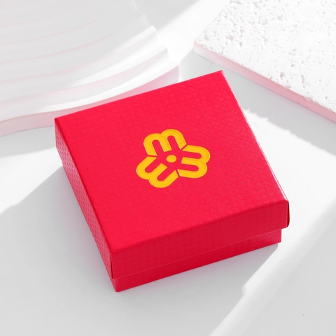 Caja de Regalo para Joyas Cuadrada Roja de Lujo con Relieve en Cruz para Broche Anillo Collar Caja de Embalaje de Accesorios