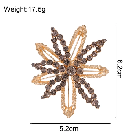 Eleganter Schneeflocke Brosche Zinklegierung Strass Brustnadel Vintage Blume Anstecknadel Für Damen Hochzeit Party Schmuck Zubehör