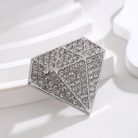 Spilla in Lega Vintage Strass a Forma di Diamante Spilla da Risvolto Personalizzata Gioielli Geometrici alla Moda per Uomo Donna