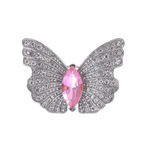 Broche Papillon Elégante en Alliage de Zinc Incrustée de Strass Cristal Coloré Animal Epingle de Sûreté Pour Mariage Fête Cadeau Femme