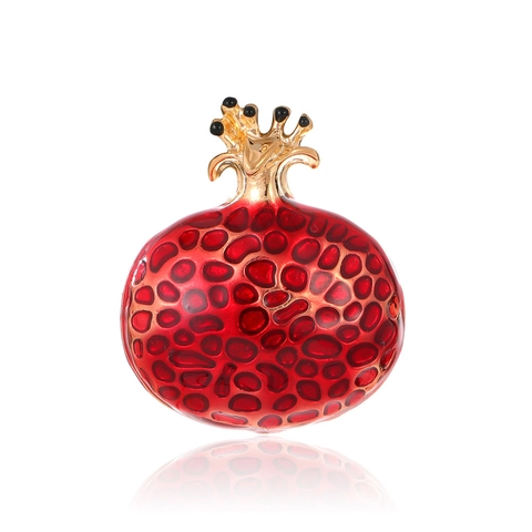 Moda Spilla a Forma di Melograno in Lega con Strass Smalto Dipinto Spilla a Frutta per Cappotto Accessori Abbigliamento Regalo Donna Uomo
