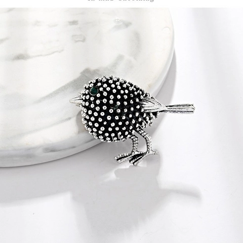 Spilla in Lega Vintage con Strass a Forma di Uccello Corsage Animale Artistico per Donna Uomo Gioielli di Moda Regalo