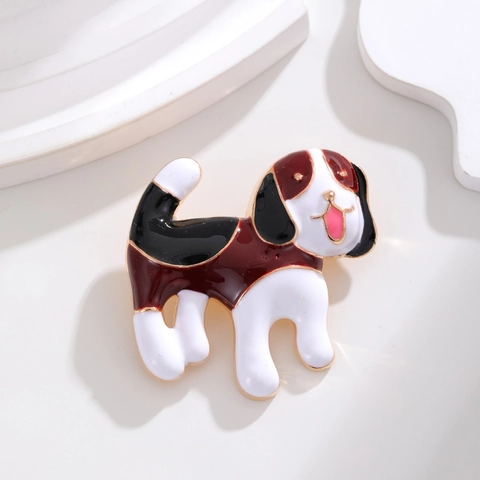 Cute Enamel Beagle Dog Brooch For Women Men Zinc Alloy Cartoon Animal Lapel Pin Pins Jewelry Backpack Clothes Accessory Gift