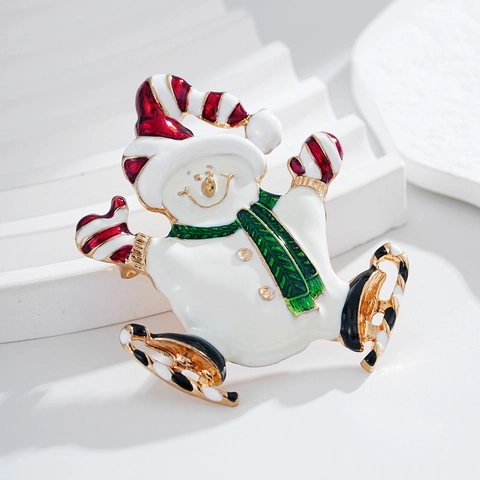 Colección de Broches de Navidad Festivos Aleación de Zinc Esmalte Strass Papá Noel Reno Árbol de Navidad Muñeco de Nieve Regalo