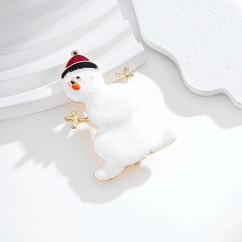Weihnachten Schneemann Brosche Pin Für Damen Mode Legierung Emaille Winter Festlich Schmuck Zubehör Geschenk Süß Cartoon Reversnadel
