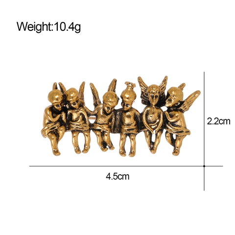 Vintage Alloy Angel Brooch For Women Antique Gold Silver Color Cherub Brooch Pin Retro Fashion Clothing Accessory Jewelry