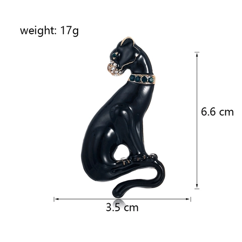 Spilla Vintage Leopardo Nero Per Uomo Donna In Lega Di Zinco Strass Pantera Spilla Da Risvolto Lussuoso Smalto Animale Accessorio Abito