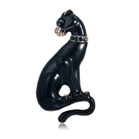 Spilla Vintage Leopardo Nero Per Uomo Donna In Lega Di Zinco Strass Pantera Spilla Da Risvolto Lussuoso Smalto Animale Accessorio Abito