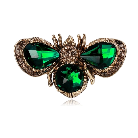Vintage Zinklegierung Biene Brosche Mit Buntem Kristall Strass Tier Abzeichen Pin Für Damen Anzug Mantel Dekoration Mode Schmuck