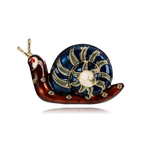 Spilla a Forma di Lumaca Retro per Uomo e Donna in Lega di Zinco Smalto Goccia d'Olio Animale con Strass Elegante Accessorio per Abbigliamento Regalo