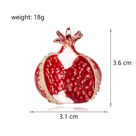 Mode Kreative Granatapfel Brosche Für Damen Zinklegierung Emaille Frucht Pin Für Cheongsam Mantel Strickjacke Deko Schmuck Geschenk