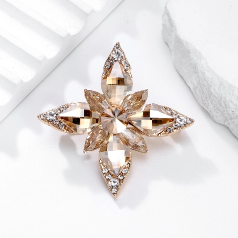 Elegante Spilla in Lega a Stella a Otto Punte per Donna Spilla Vintage con Strass e Cristallo Fiore Gioielli da Banchetto Regalo