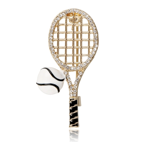 Spilla da Tennis Minimalista Creativa in Smalto Con Strass in Lega di Zinco Sportiva Pin Gioielli per Donna Uomo Regali Sportivi