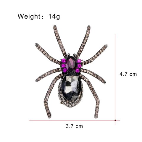 Gothic Kreative Spinne Brosche Für Damen Herren Halloween Strass Legierung Tier Corsage Dunkel Stil Kleidung Zubehör