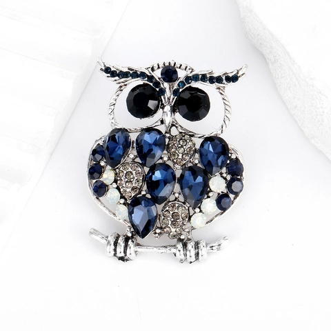Vintage Eule Brosche Aus Legierung Mit Bunten Strasssteinen Für Damen Herren Tier Kristall Brustnadel Mode Schmuck Kleidung Accessoires Anstecknadel
