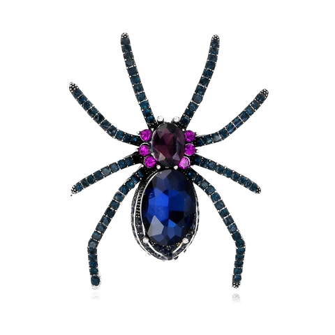 Gothic Kreative Spinne Brosche Für Damen Herren Halloween Strass Legierung Tier Corsage Dunkel Stil Kleidung Zubehör