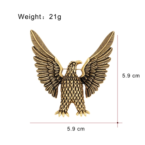 Vintage Alloy Eagle Brooch Pin For Men Women Antique Gold Silver Plated Retro Bird Animal Suit Corsage Jewelry Accessory