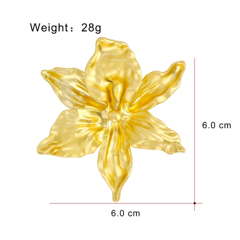 Vintage Elegante 3D Blume Legierung Brosche Matt Gold Floral Korsage Für Anzug Mantel Zubehör Für Damen Herren Unisex Schmuck