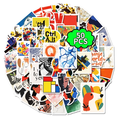 Adesivi Estetici di Arte Moderna per Borracce Laptop Scrapbooking Pacchetto Decalcomanie Artistiche Impermeabili Regalo Universale