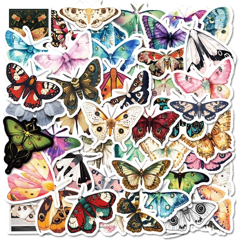 Adesivi Farfalla Vintage Estetici Impermeabili per Cover Cellulare Laptop Scrapbooking Journal DIY Decalcomanie Insetti