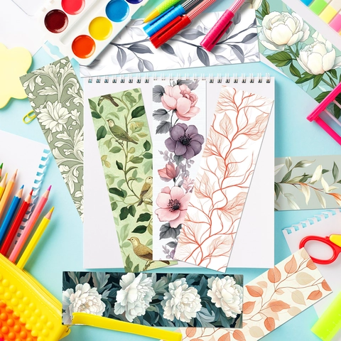 Vintage Floral Plant Paper Bookmarks Aesthetic Botanical Illustration Book Markers For Students Readers Stationery Gift