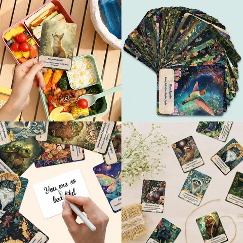 Cartes Inspirantes Illustration d'Animaux Vintage Cartes de Vœux Éducatives Artistiques pour Décoration Scolaire