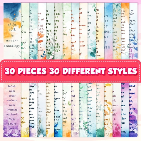 Inspirierende Aquarell Blumen Lesezeichen Mehrere Designs Wasserdichter Karton Lesezubehör Für Studenten
