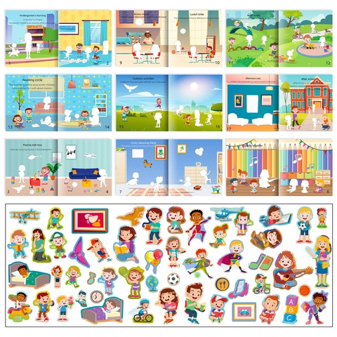 Kids Concentration Sticker Book Kindergarten Educational Early Learning Busy Book For Toddlers Montessori Activity Book