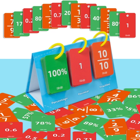 Carte Di Conversione Percentuale Frazioni Decimali Strumenti Di Apprendimento Educativo Matematico Tabella A Fogli Mobili