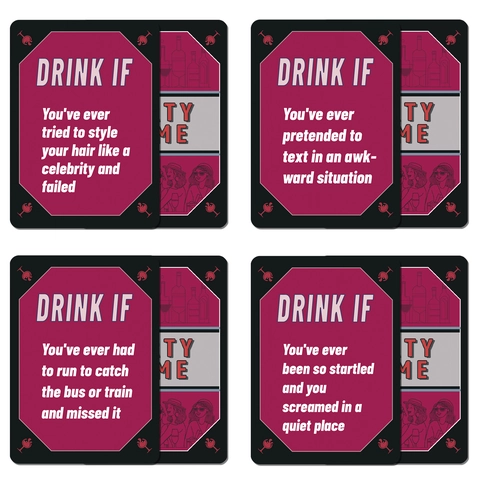 Cartas de Juego de Beber para Adultos Fiestas Sociales Divertidas Cartas de Desafío Drink If Tema Negro Rosa Juego de Mesa